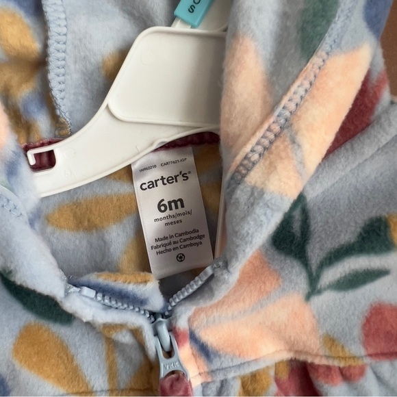 Carter’s Baby Floral Fleece Jumpsuit size 6 months - Picture 2 of 3